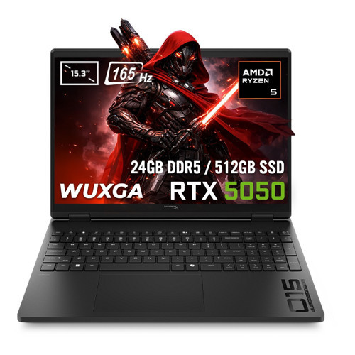 HyperX OMEN 15-gb0011nt AMD Ryzen 5-240 GeForce RTX 5050 8GB 24GB DDR5 512GB SSD 15.3 inç WUXGA 165Hz 6.5ms IPS FreeDos Gaming Laptop (D2QW7EA)