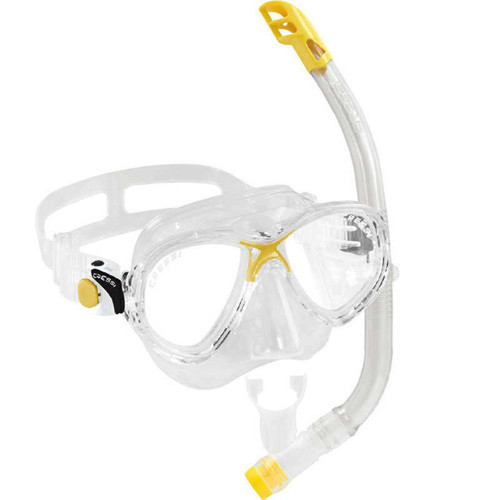 Junior Marea Maske Top Şnorkel Seti CLEAR-YELLOW