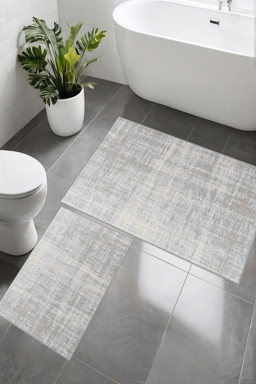 Dijital Baskı Modern Banyo Halısı İkili Banyo Paspası Lna5-1788 100X60+60X50 Cm