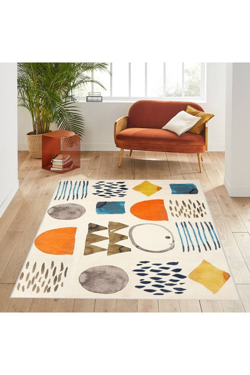 Dijital Baskı Yıkanabilir Kaymaz Taban Salon Halısı Rvg0588