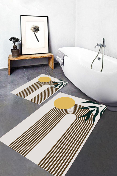 Dijital Baskı 2'Li Banyo Paspas Takımı Rvg5301 100X60+60X50 Cm