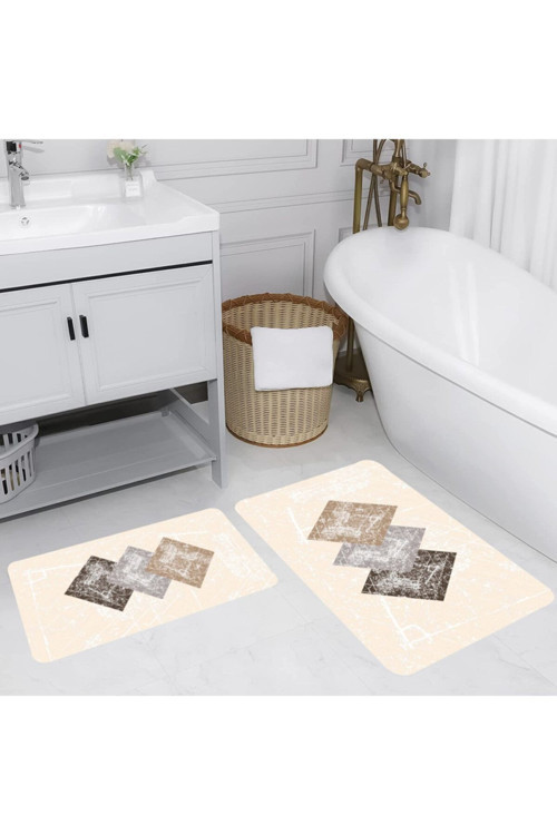 Dijital Baskılı 2'Li Banyo Paspas Takımı Rvg5162