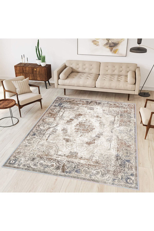 Dijital Baskı Yıkanabilir Kaymaz Taban Salon Halısı Rvg0345