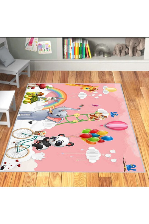 Dijital Baskı Yıkanabilir Kaymaz Taban Çocuk Halısı Rvg4054
