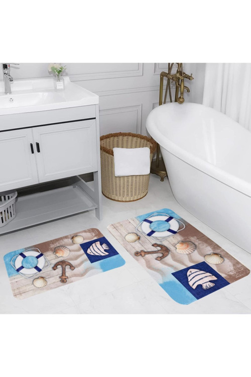 Dijital Baskılı 2'Li Banyo Paspas Takımı Rvg5022