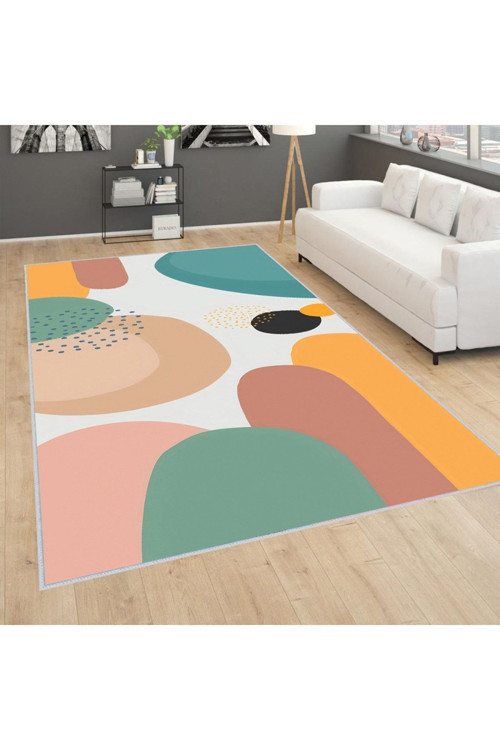 Dijital Baskı Yıkanabilir Kaymaz Taban Salon Halısı Rvg0246