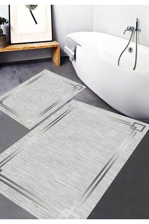 Dijital Baskı Modern Banyo Halısı İkili Banyo Paspası Rvg5-Lna0023 100X60+60X50 Cm