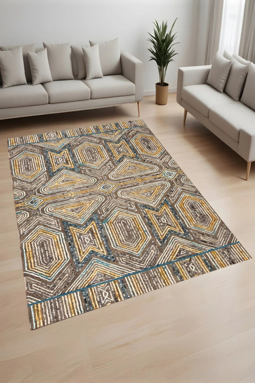 Dijital Baskı Yıkanabilir Kaymaz Taban Salon Halısı Ve Yolluk Rvg0984-Fnl234