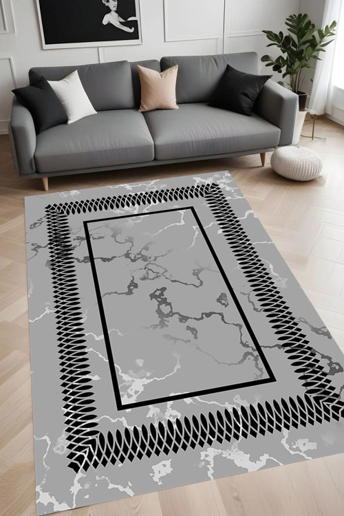 Dijital Baskı Yıkanabilir Kaymaz Taban Salon Halısı Ve Yolluk Rvg0845-Fnl55