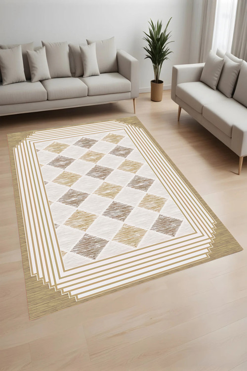 Dijital Baskı Yıkanabilir Kaymaz Taban Salon Halısı Ve Yolluk Rvg0988-Fnl238