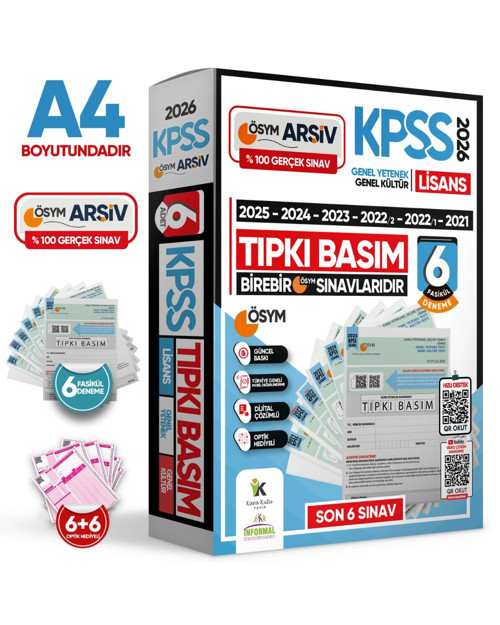 2026 KPSS Lisans ÖSYM Çıkmış Soru Tıpkı Basım 6lı Deneme Paketi Video Çözümlü Türkiye Geneli İnformal