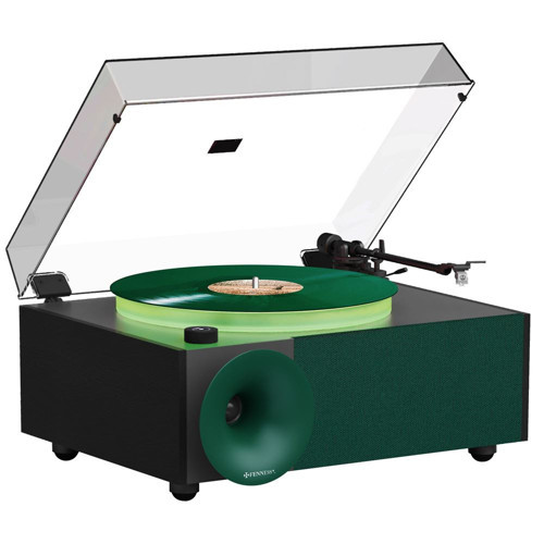 i5s Bluetooth Hoparlörlü 45W Hi-Fi Işıklı Retro Pikap Plakçalar Turntable, Yeşil