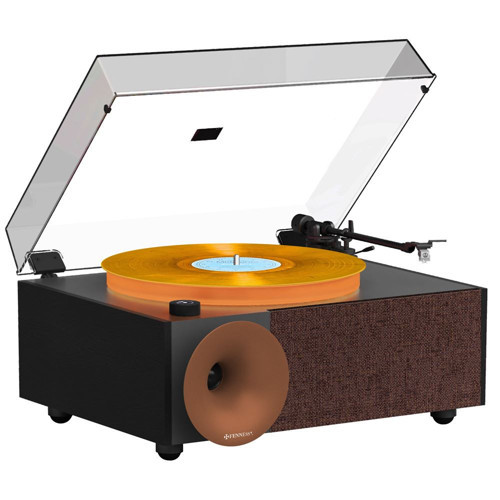 i5s Bluetooth Hoparlörlü 45W Hi-Fi Işıklı Retro Pikap Plakçalar Turntable, Kahverengi