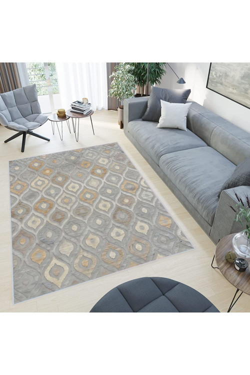 Dijital Baskı Yıkanabilir Kaymaz Taban Salon Halısı Rvg0434