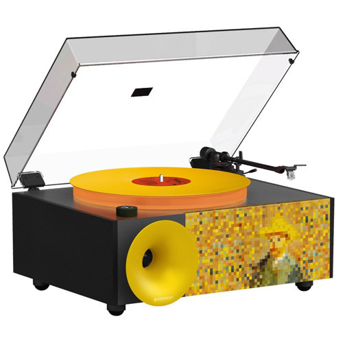 i5s Bluetooth Hoparlörlü 45W Hi-Fi Işıklı Retro Pikap Plakçalar Turntable, Van Gogh