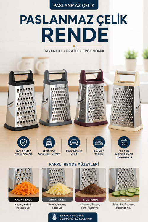 Jpr-125 Çelik Dörtgen 9 İnç Rende Renkli