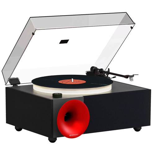 i5s Bluetooth Hoparlörlü 45W Hi-Fi Işıklı Retro Pikap Plakçalar Turntable, Siyah