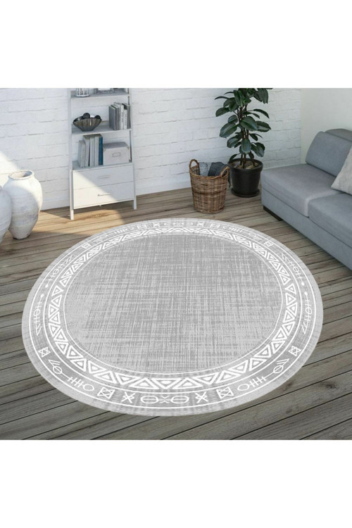 Dijital Baskı Yıkanabilir Kaymaz Taban Yuvarlak Salon Halısı Rvg7315-Sd563
