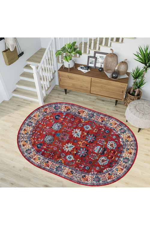 Dijital Baskı Yıkanabilir Kaymaz Taban Oval Salon Halısı Rvg7225-Ht994