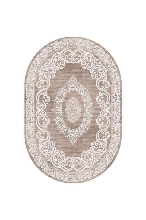 Dijital Baskı Yıkanabilir Kaymaz Taban Oval Salon Halısı Rvg7187-Hk141