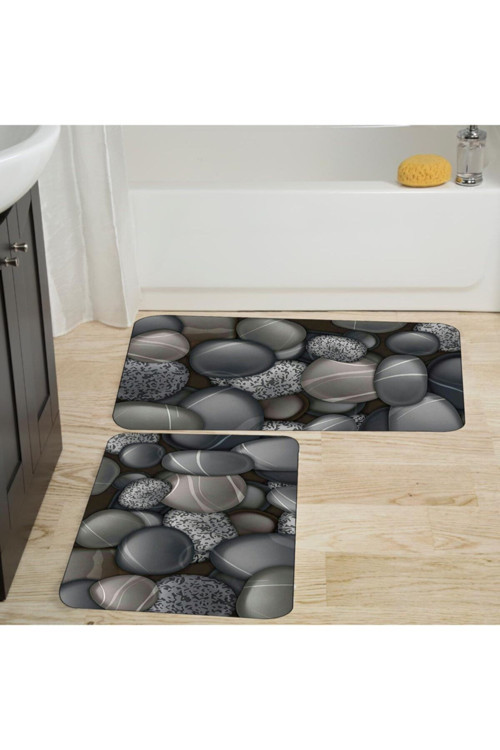 Dijital Baskılı 2'Li Banyo Paspas Takımı Rvg5028