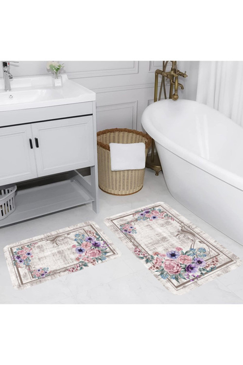Dijital Baskılı 2'Li Banyo Paspas Takımı Rvg5066