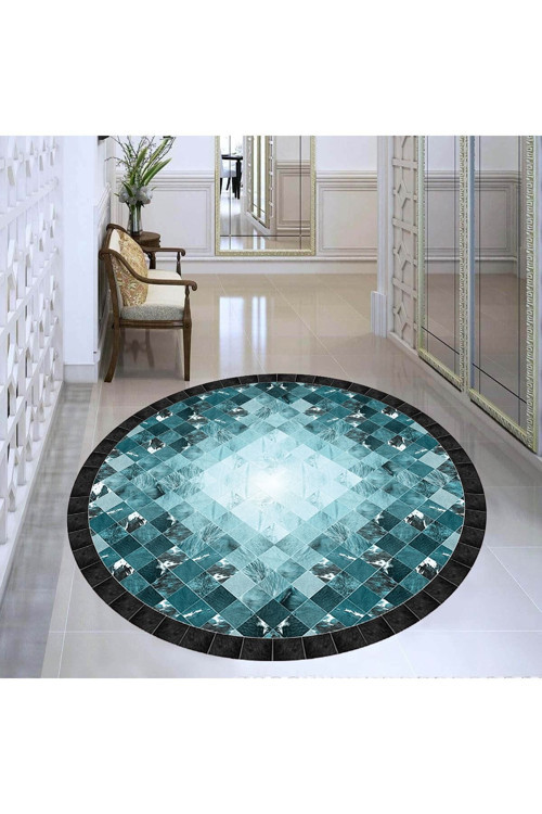 Dijital Baskı Yıkanabilir Kaymaz Taban Yuvarlak Salon Halısı Rvg7341-Sd1023