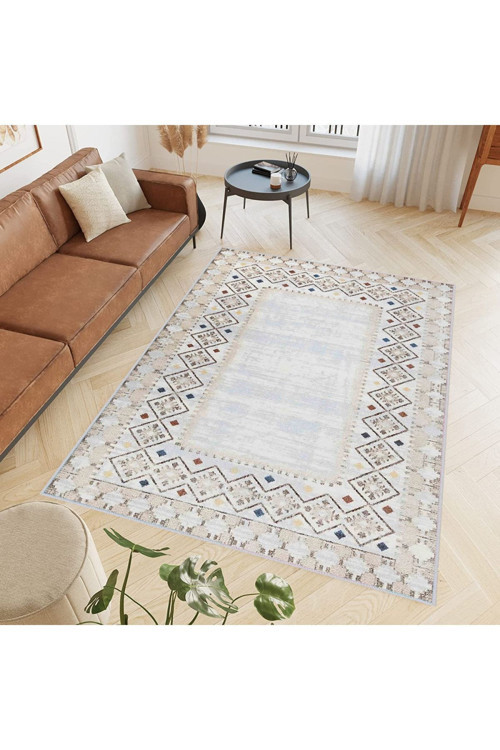 Dijital Baskı Yıkanabilir Kaymaz Taban Salon Halısı Rvg0410