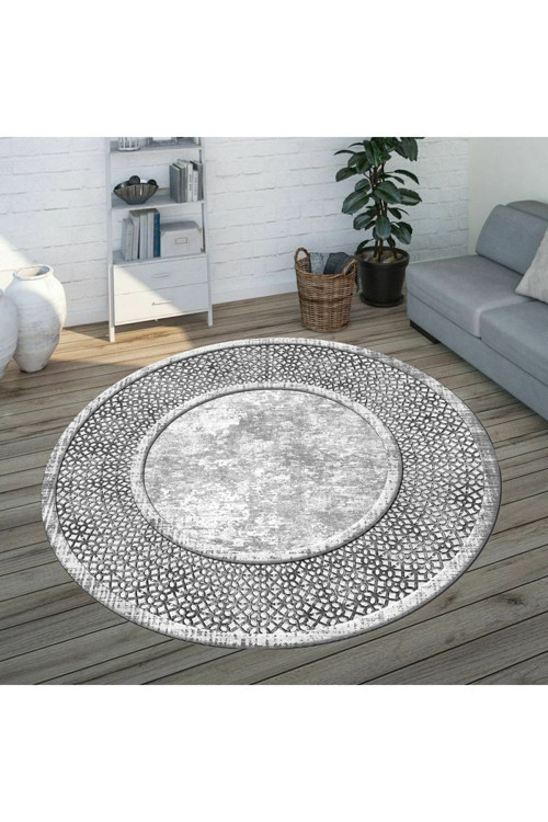 Dijital Baskı Yıkanabilir Kaymaz Taban Yuvarlak Salon Halısı Rvg7316-Sd663