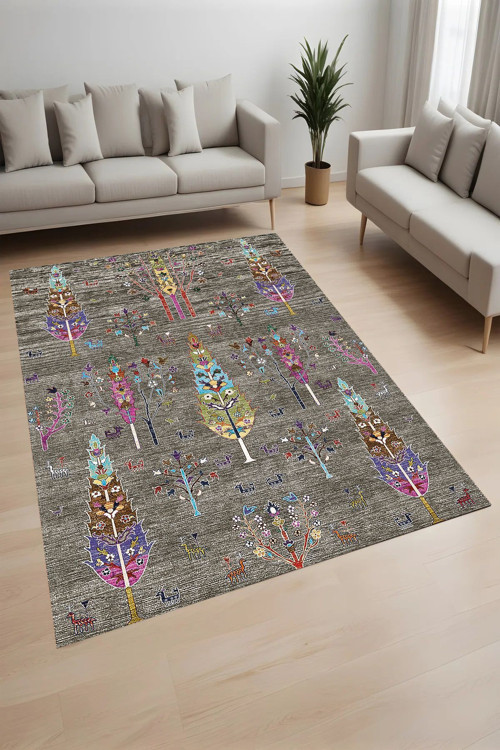 Dijital Baskı Yıkanabilir Kaymaz Taban Salon Halısı Ve Yolluk Rv128-Fnl434