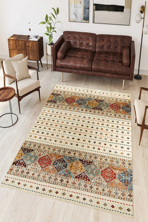 Dijital Baskı Yıkanabilir Kaymaz Taban Salon Halısı Ve Yolluk Rvg0949-Fnl198
