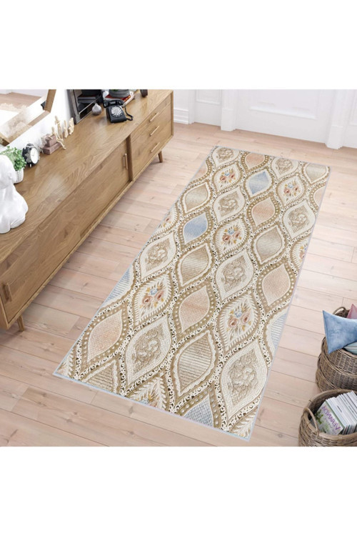 Dijital Baskı Yıkanabilir Kaymaz Taban Salon Halısı Rvg1675