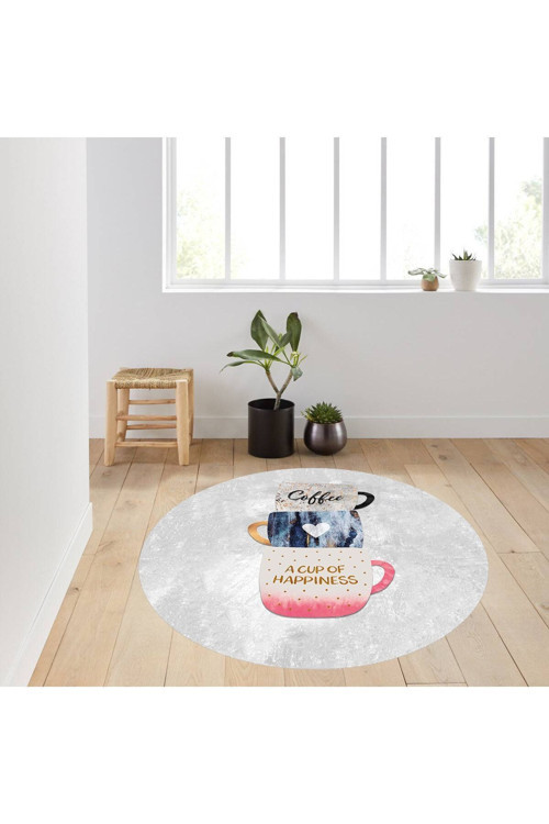 Dijital Baskı Yıkanabilir Kaymaz Taban Yuvarlak Salon Halısı Rvg7340-Ht1025