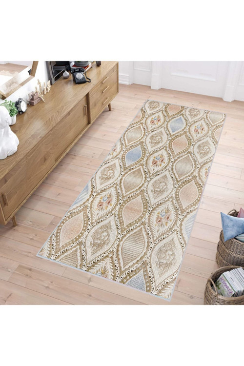 Dijital Baskı Yıkanabilir Kaymaz Taban Salon Halısı Rvg1675