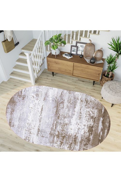 Dijital Baskı Yıkanabilir Kaymaz Taban Oval Salon Halısı Rvg7277-Hy944