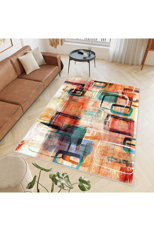 Dijital Baskı Yıkanabilir Kaymaz Taban Salon Halısı Rvg0397