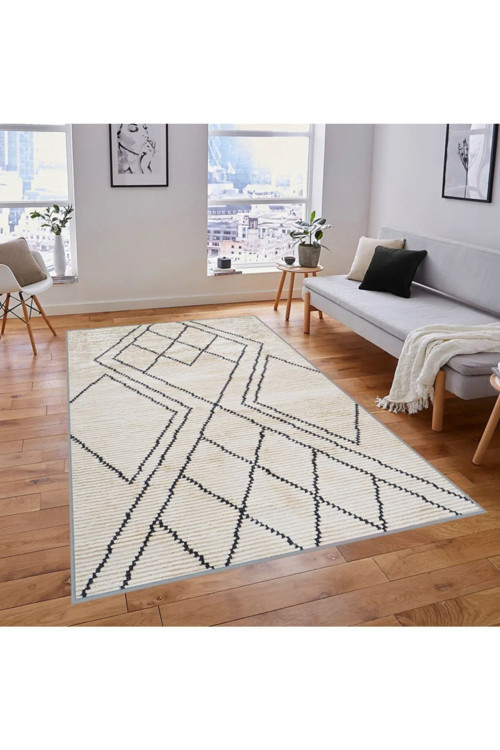 Dijital Baskı Yıkanabilir Kaymaz Taban Salon Halısı Rvg1825