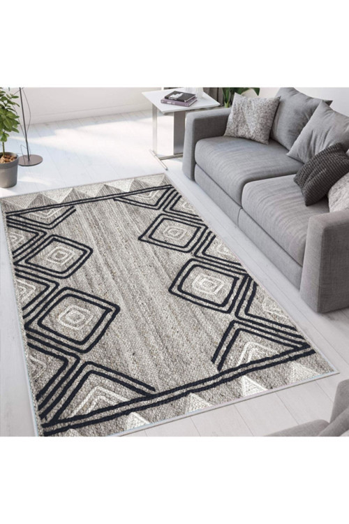 Dijital Baskı Yıkanabilir Kaymaz Taban Salon Halısı Rvg1660