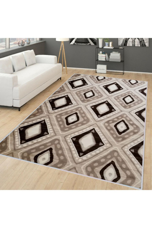 Dijital Baskı Yıkanabilir Kaymaz Taban Salon Halısı Rvg1753
