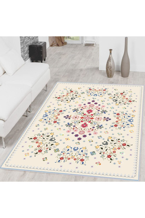 Dijital Baskı Yıkanabilir Kaymaz Taban Salon Halısı Rvg1599