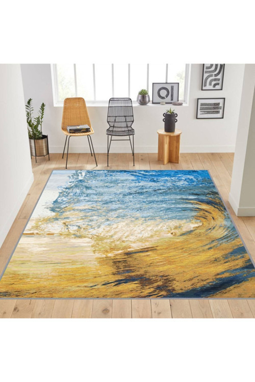 Dijital Baskı Yıkanabilir Kaymaz Taban Salon Halısı Rvg1782