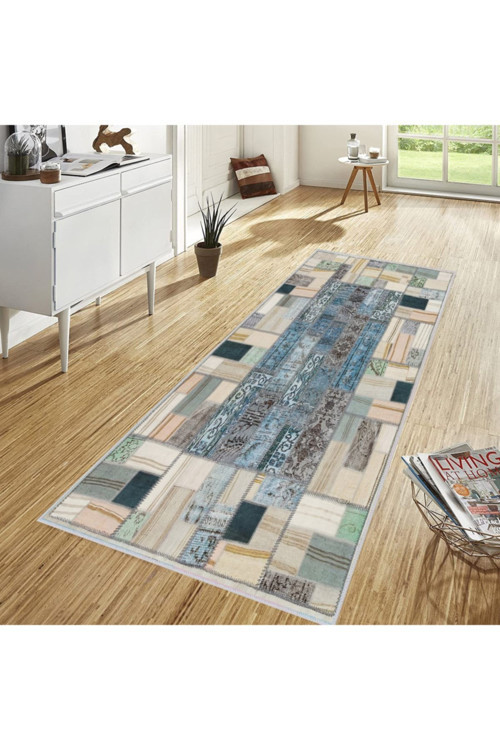 Dijital Baskı Yıkanabilir Kaymaz Taban Salon Halısı Rvg1728