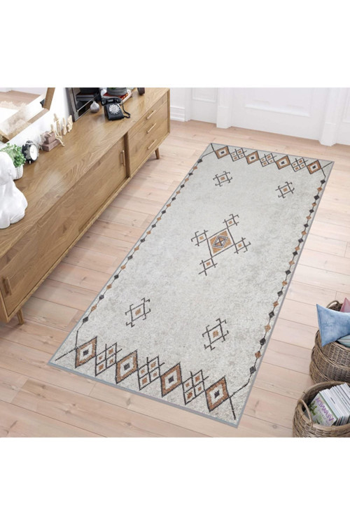 Dijital Baskı Yıkanabilir Kaymaz Taban Salon Halısı Rvg1796