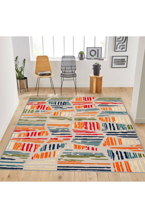 Dijital Baskı Yıkanabilir Kaymaz Taban Salon Halısı Rvg1779