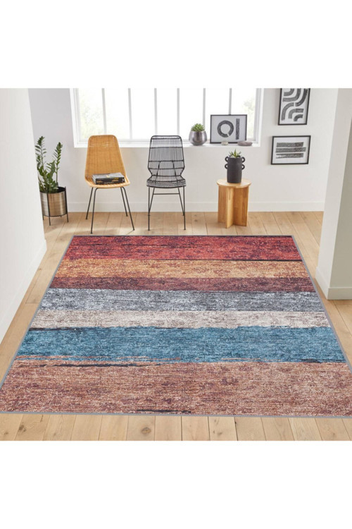 Dijital Baskı Yıkanabilir Kaymaz Taban Salon Halısı Rvg1780