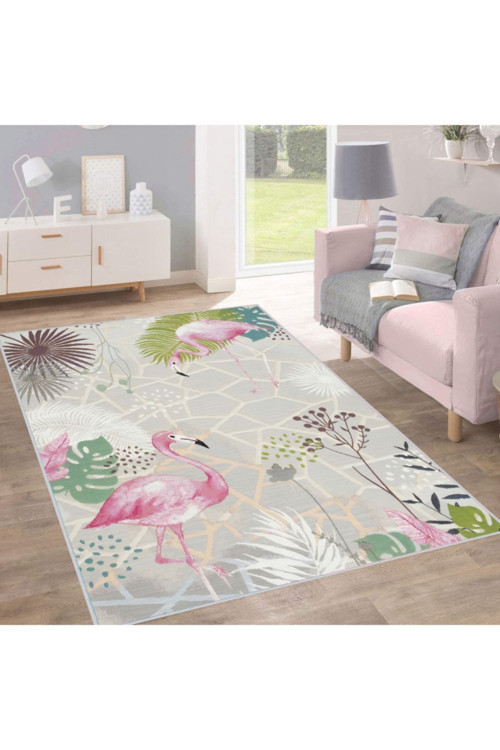 Dijital Baskı Yıkanabilir Kaymaz Taban Salon Halısı Rvg1708