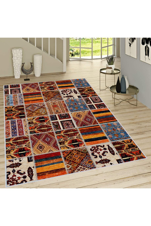 Dijital Baskı Yıkanabilir Kaymaz Taban Salon Halısı Rvg1530-Ht1518