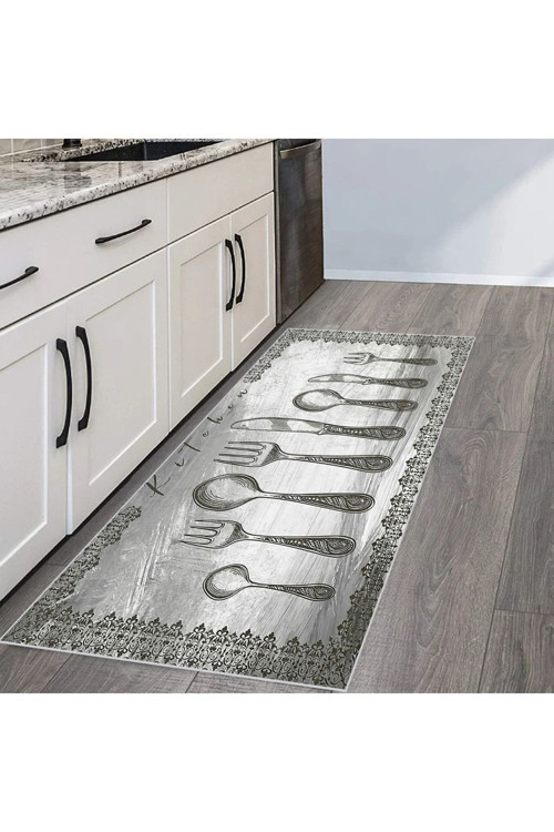 Dijital Baskı Yıkanabilir Kaymaz Taban Mutfak Halısı Rvg2078