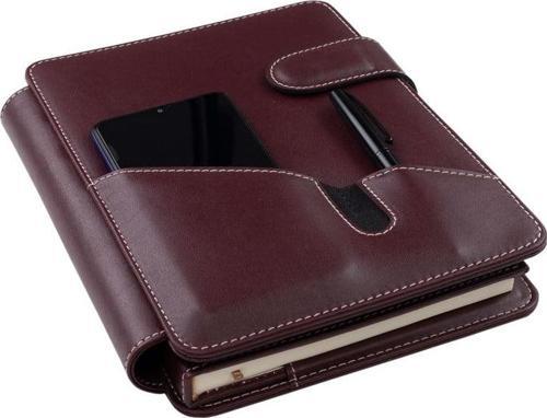 2026 YENİ YIL TARİHLİ GÜNLÜK ÇİZGİLİ 17*24 CM İÇ AJANDALI TELEFON KILIFI KAPAKLI DERİ ORGANİZER BORDO