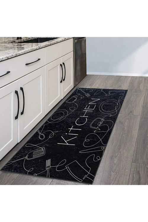 Dijital Baskı Yıkanabilir Kaymaz Taban Mutfak Halısı Rvg2115